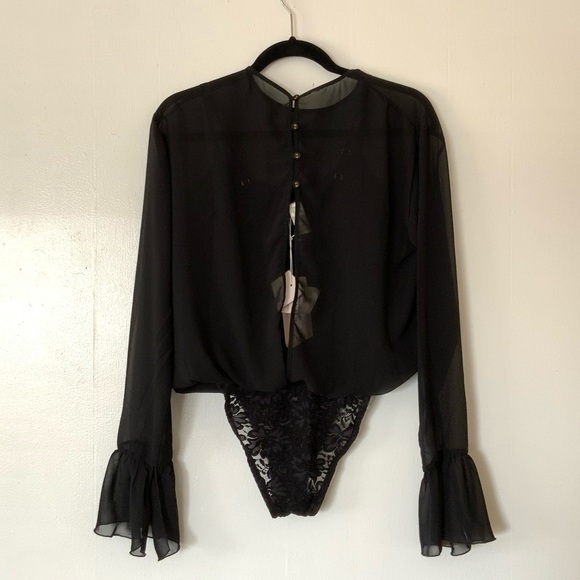 𝅺NWT We Are Hot As Hell Mama Jenn Chiffon Bodysuit - Picture 4 of 8